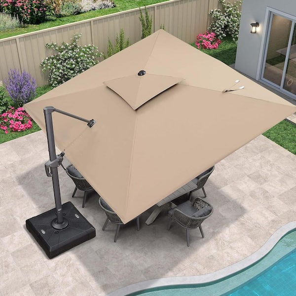 Abba Patio 11 ft Offset Cantilever Patio Umbrella with Weighted Base