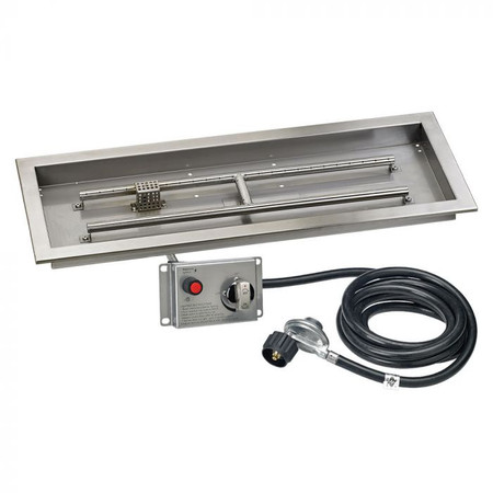 American Fireglass 24-Inch Round Propane Drop-In Fire Pit Pan and Burner System