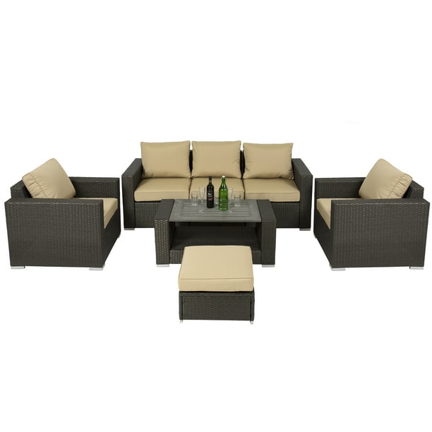 Best Choice Products 5-Piece Outdoor Sectional Sofa Set with Ottoman