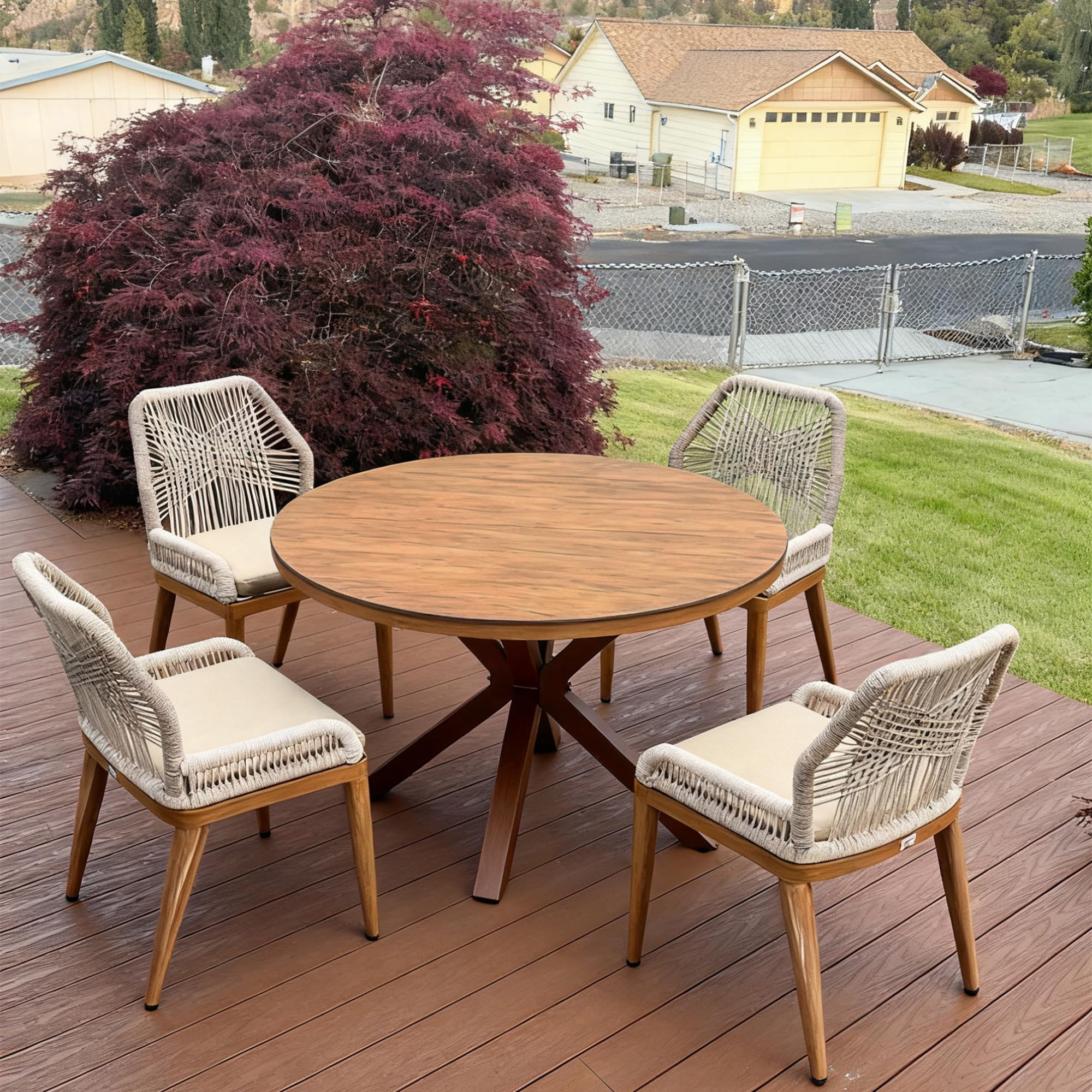 Cambridge Casual Teak 4-Piece Round Dining Set