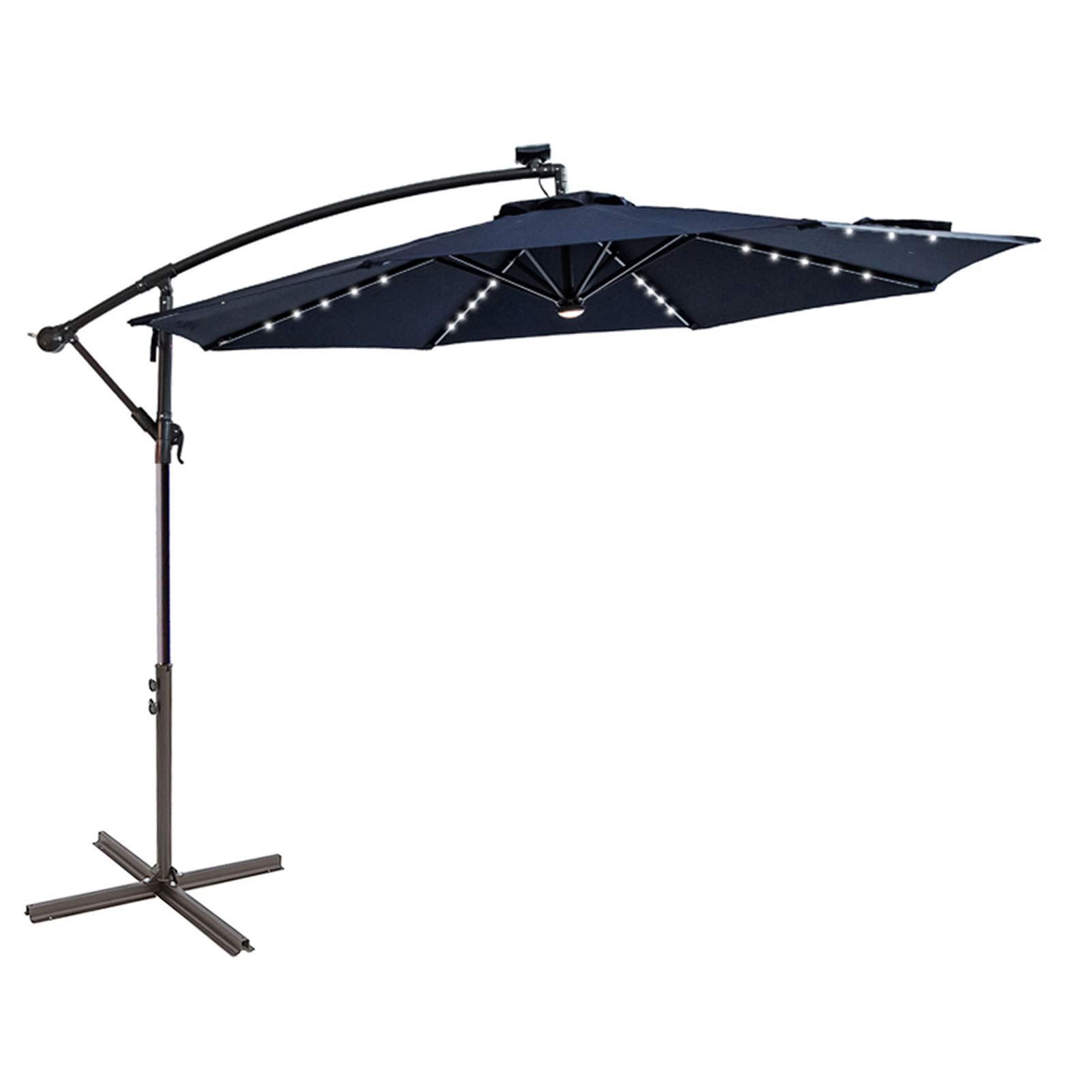 ECOOPTS 10 ft Offset Cantilever Patio Umbrella with Cross Base