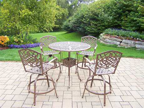 Oakland Living Mississippi 5-Piece Outdoor Bar Height Dining Set