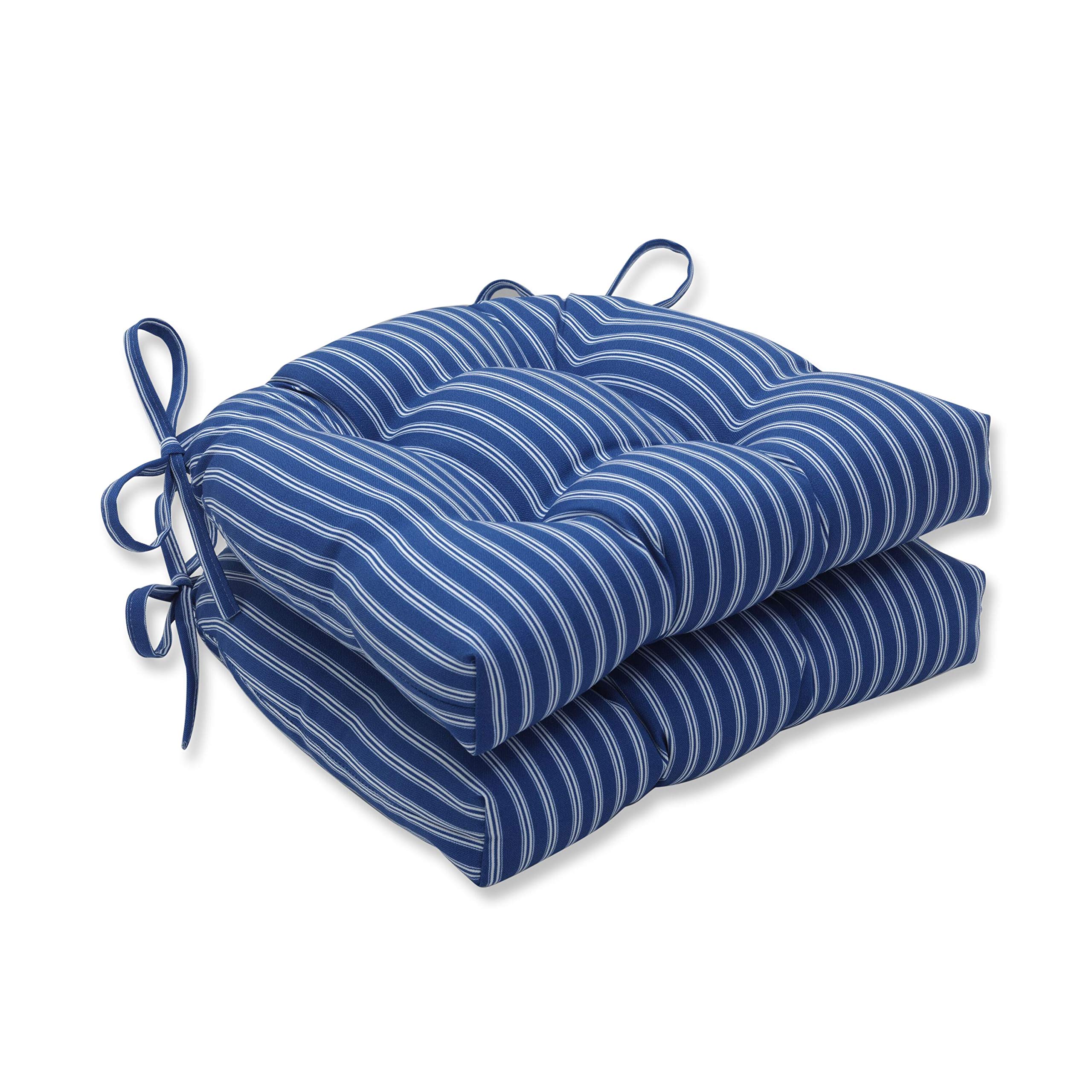 Pillow Perfect Outdoor Forsyth Stripe Tufted Chair Pad