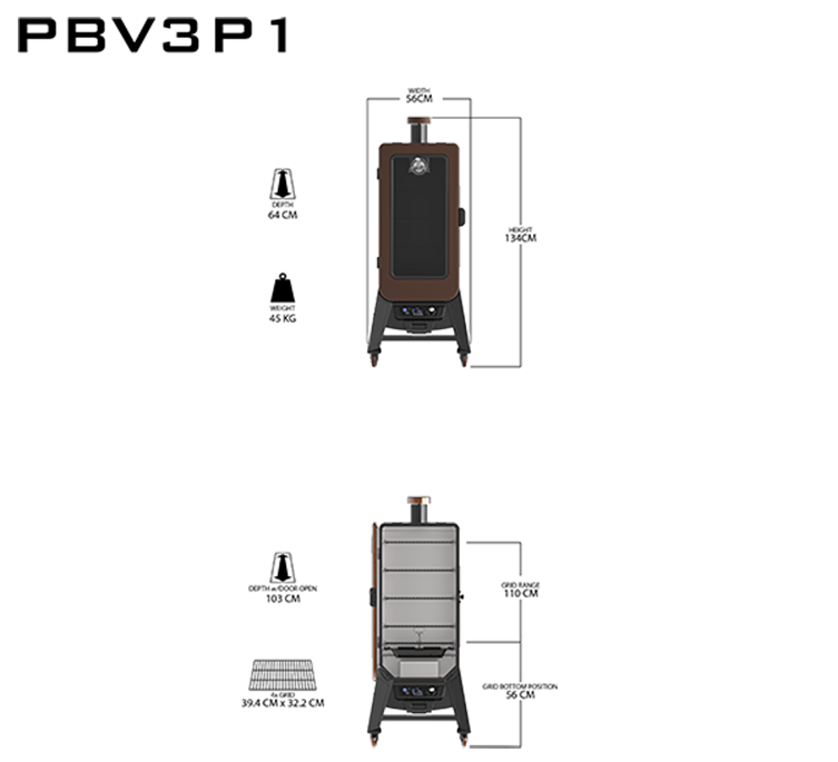 Pit Boss PBV3P1 3-Series Vertical LP Gas Smoker