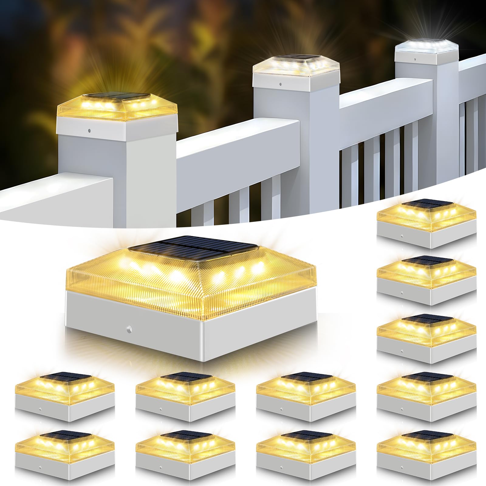 Siedinlar Solar Post Lights Outdoor IP65 Waterproof 4x4 (4-Pack)