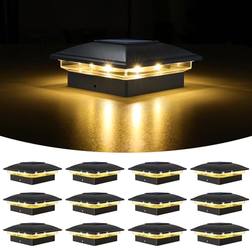 SOLPEX Solar Post Cap Lights 6x6 Wood Fence Post (4-Pack)