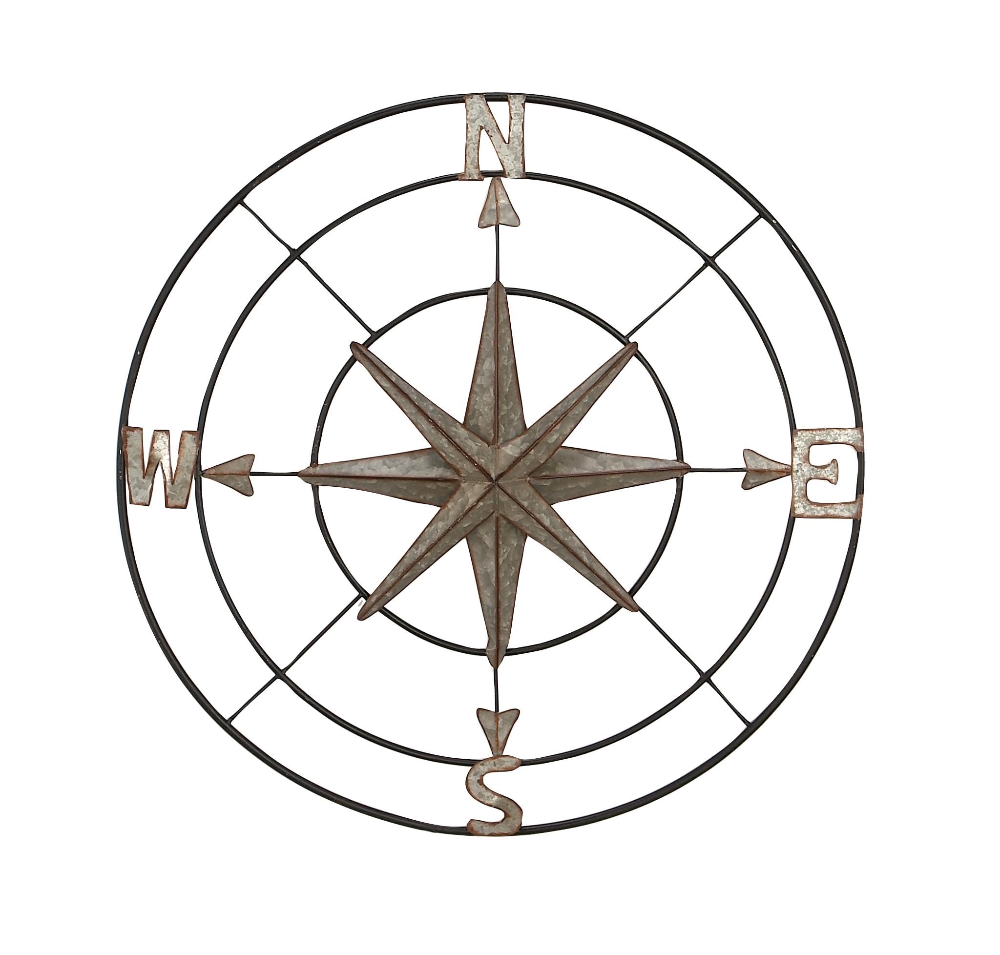 Stratton Home Decor Outdoor Metal Compass Wall Art