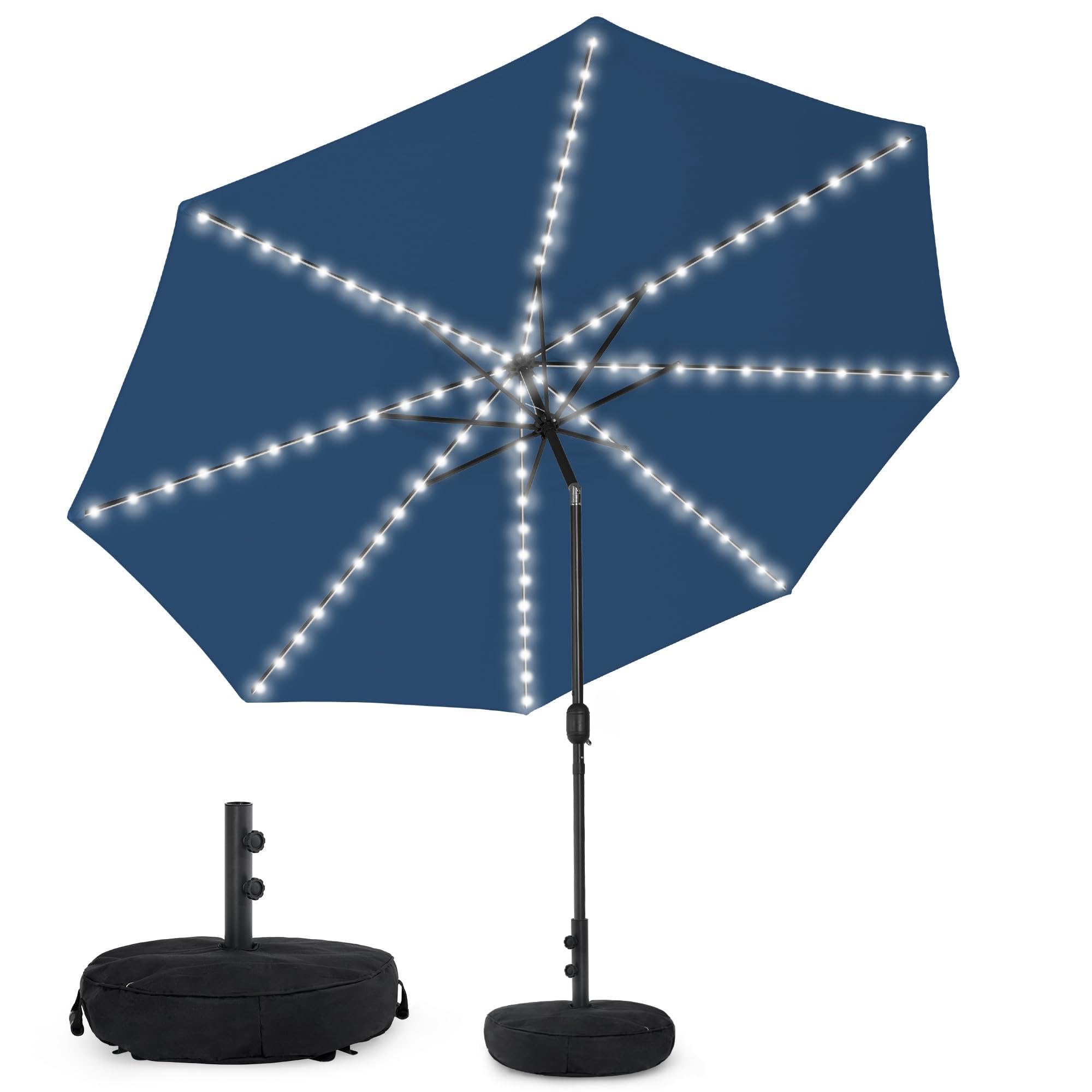 Sundale Outdoor 10 ft Olefin Market Umbrella with Weighted Cross Base