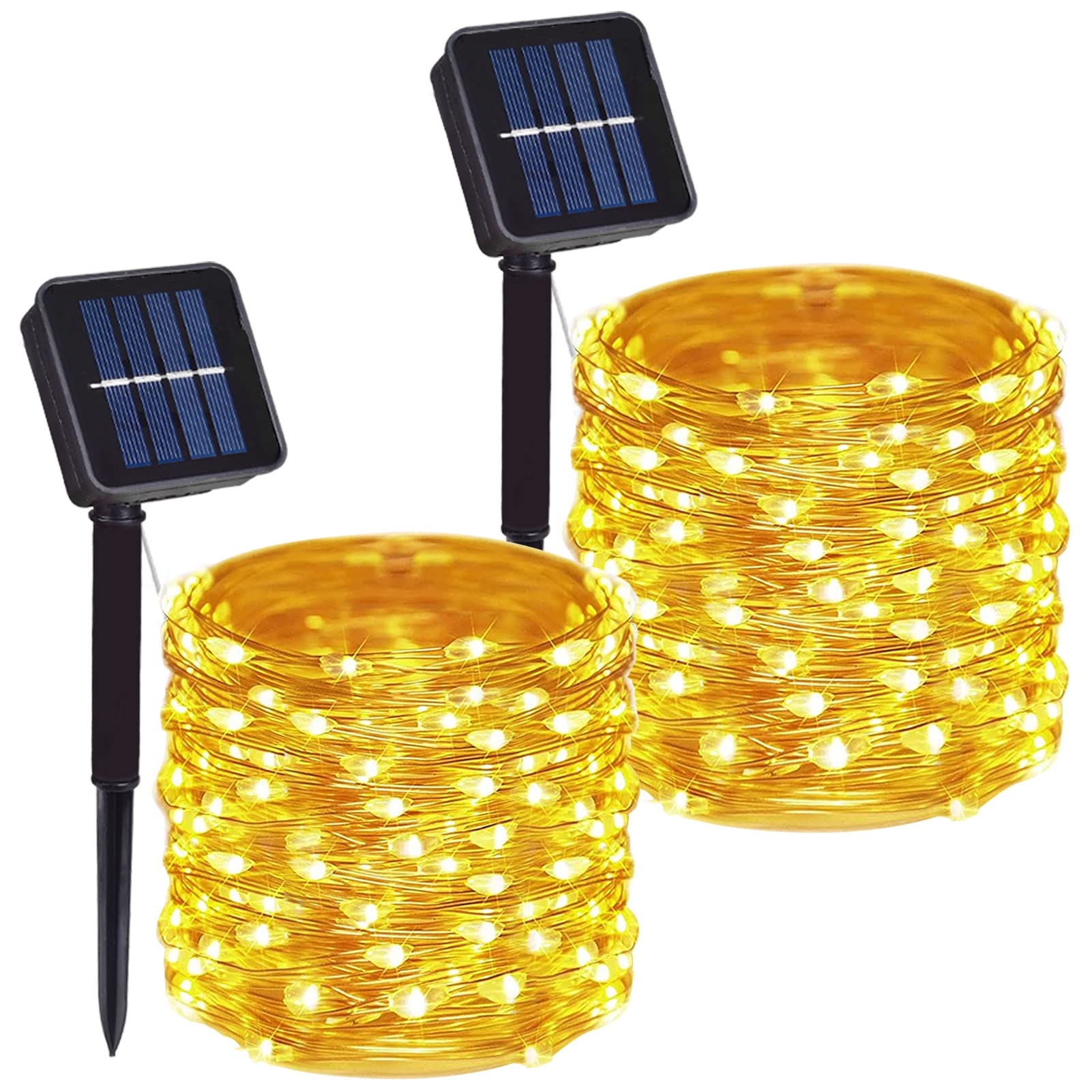 Twinkle Star 200 LED Solar Copper Wire Fairy String Lights 72ft