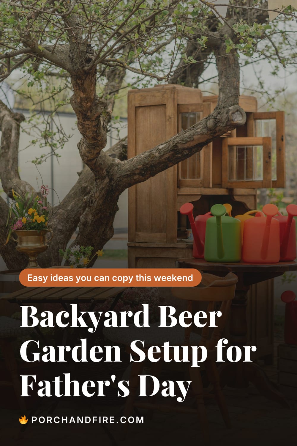 Backyard Beer Garden Setup for Father's Day